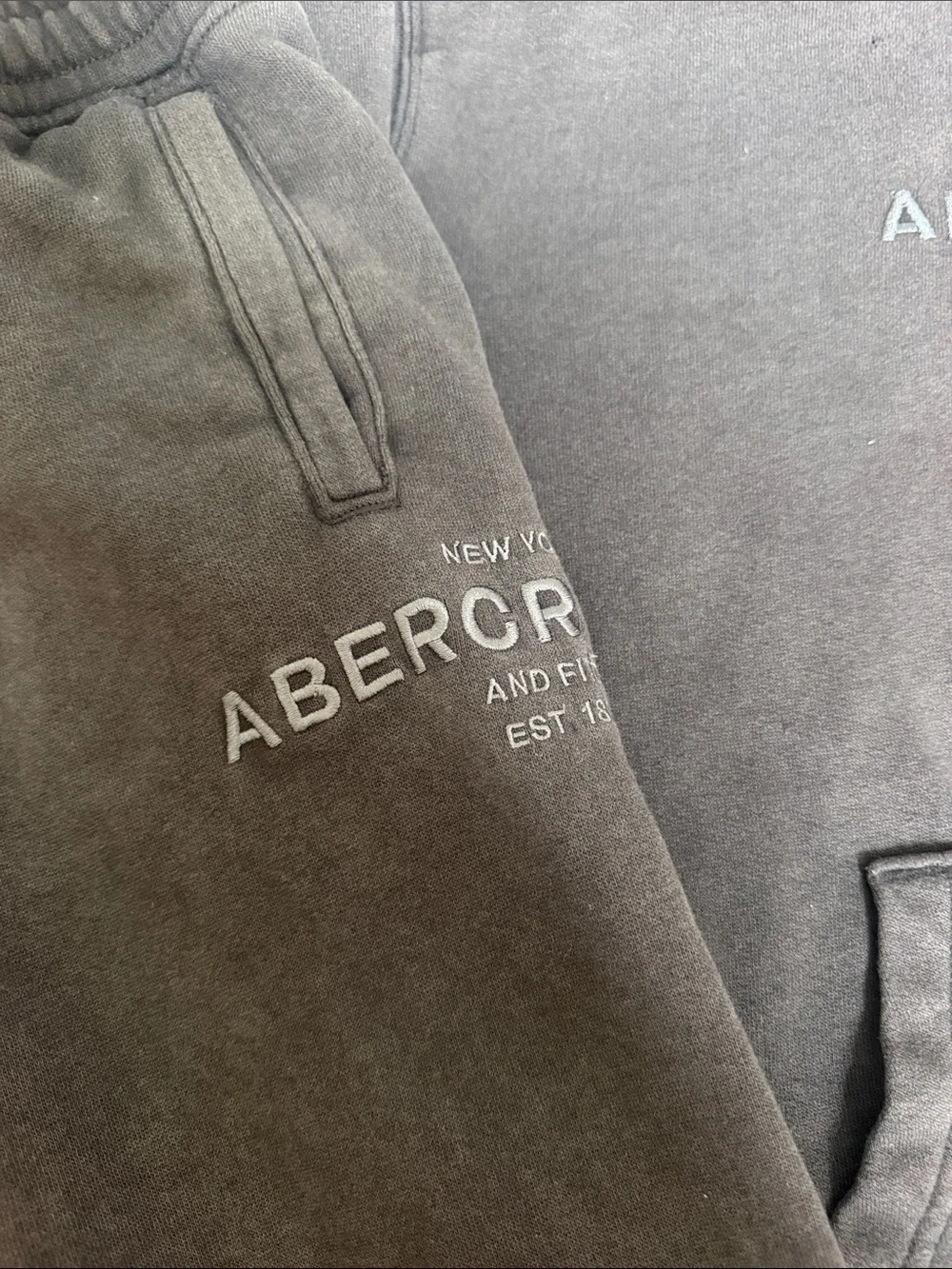 abercrombie kids Gray Hoodie and Jogger Set